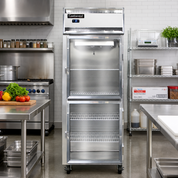 Product image #2 for Continental Refrigerator 1FESNGDHD One-Section Extra-Wide Reach-In Freezer with Half-Height Glass Doors