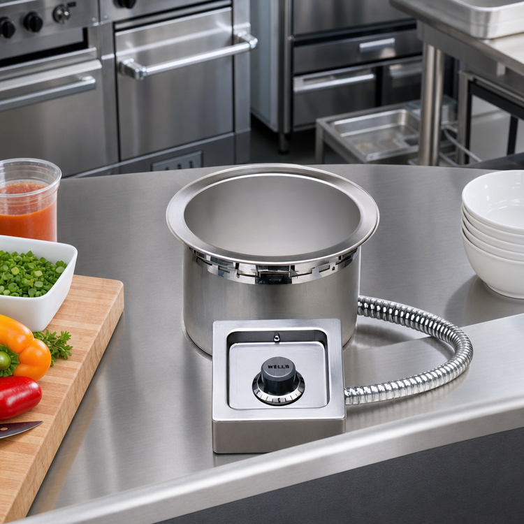 Product image #2 for Wells SS-8TDUCI Fully Insulated Electric 7-Quart Round Drop-In Top-Mount Food Warmer with Drain