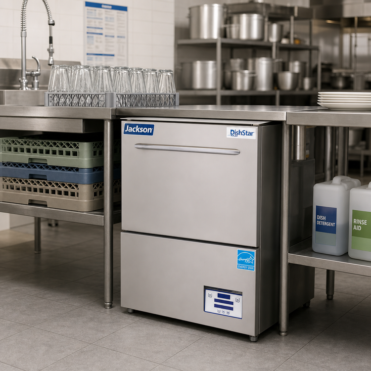 Product image #2 for Jackson DishStar HT-E-SEER Undercounter High-Temperature Sanitizing Dishwasher with Steam Elimination and Energy Recovery