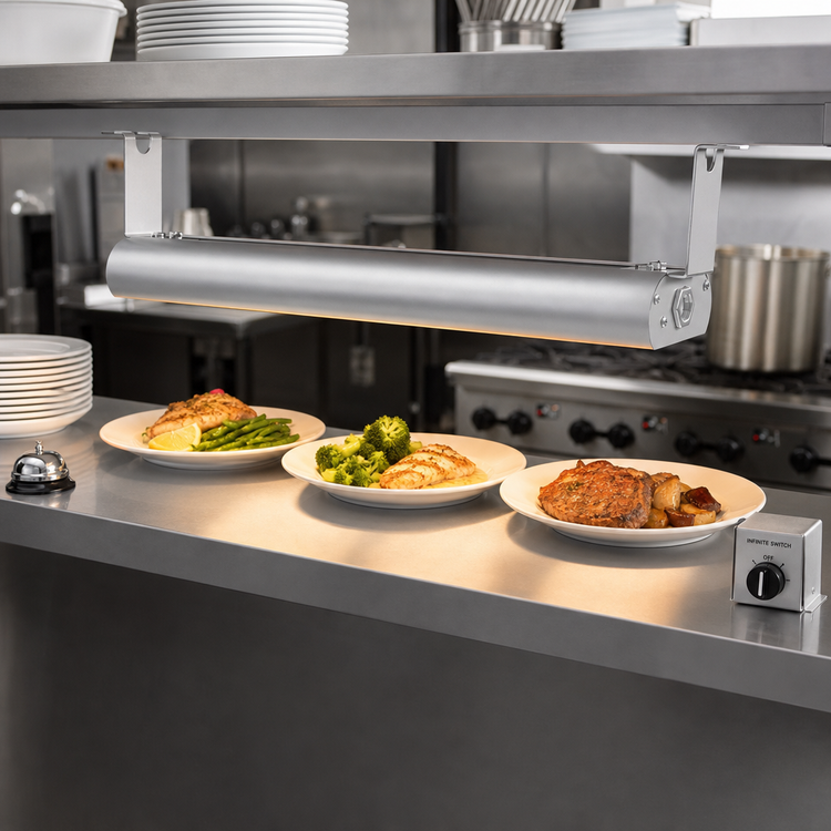 Product image #2 for Vollrath 54-Inch Low Profile Unlighted Strip Heat Lamp with Remote Infinite Switch, Natural Aluminum, 120V