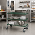 Thumbnail image #2 for Quantum 36-Inch x 18-Inch 3-Shelf Wire Utility Cart, Green Epoxy, 1200 lb Capacity