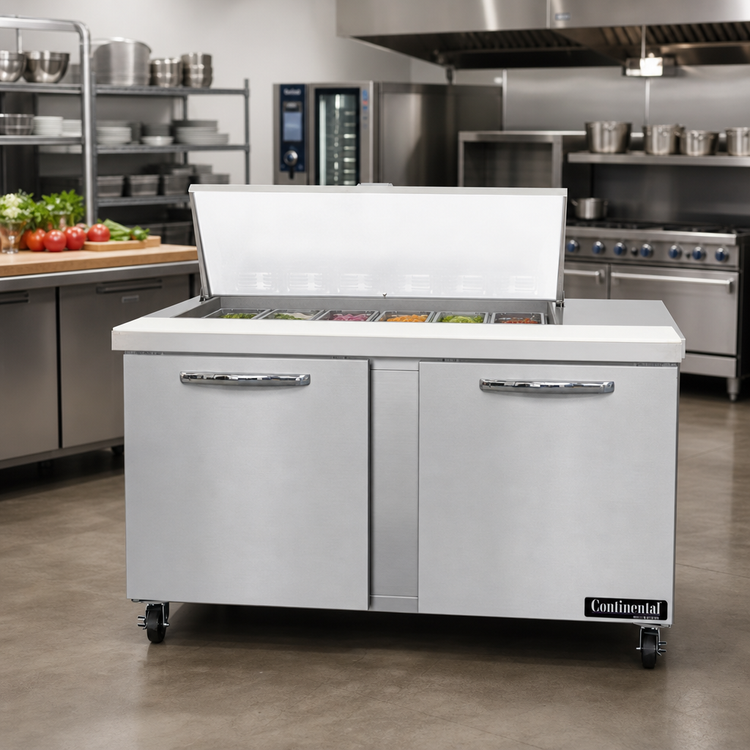 Product image #2 for Continental Refrigerator Mighty Top 60" Two-Section R-290 Hydrocarbon Sandwich Unit Refrigerator