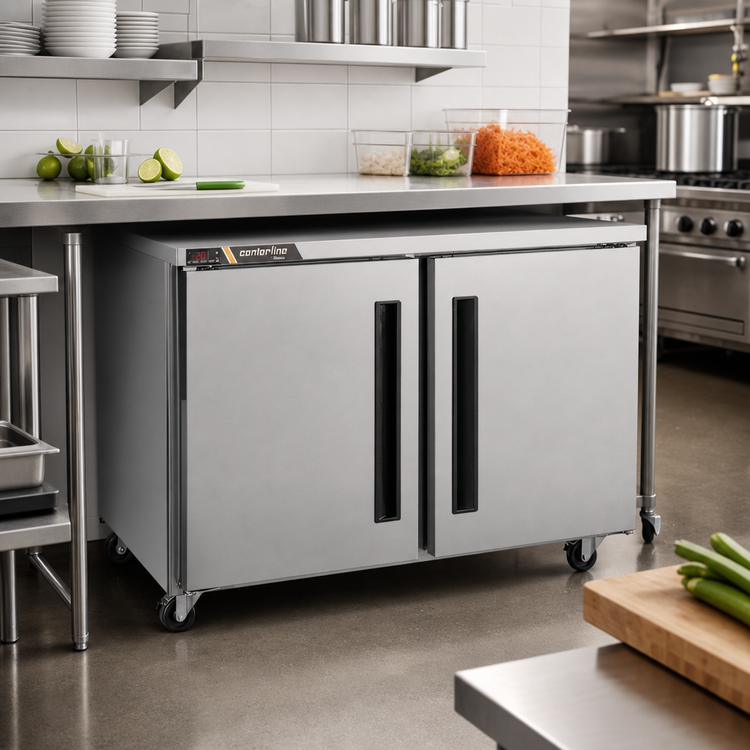 Product image #2 for Traulsen Centerline Compact 48-Inch Two-Section Undercounter Freezer with Rear-Mount Refrigeration and Solid Doors