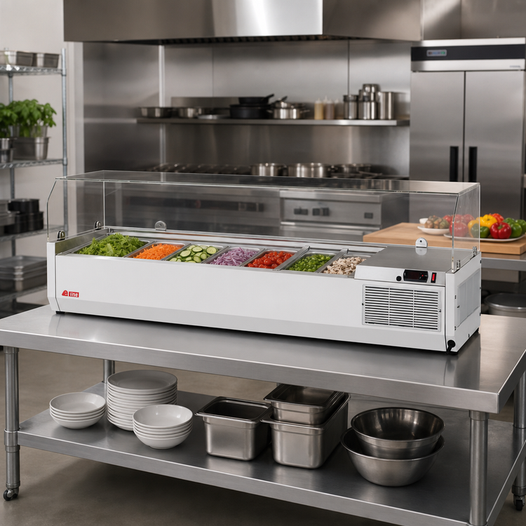 Product image #3 for Turbo Air E-Line 59-Inch Countertop Salad Prep Table with Clear Hood