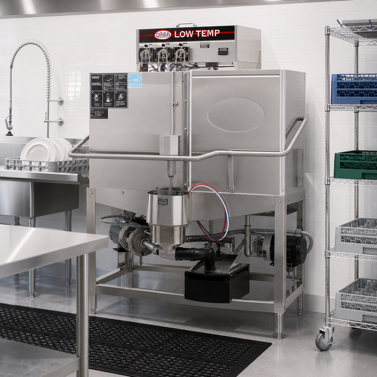 Product image #3 for CMA Dishmachines Energy Mizer CB Low Temperature Chemical Sanitizing Corner Double-Rack Door-Type Dishwasher