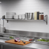 Thumbnail image #2 for Duke 53-Inch x 7-Inch Stainless Steel Dish Shelf with Fixed Brackets