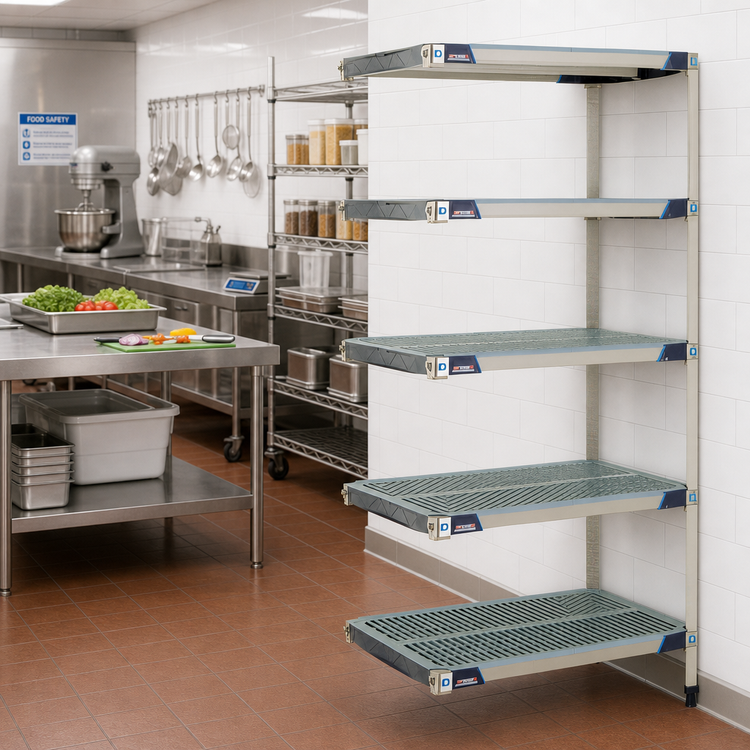 Product image #2 for MetroMax i 5-Shelf Add-On Polymer Shelving Unit, 36W x 24D x 74H, Blue