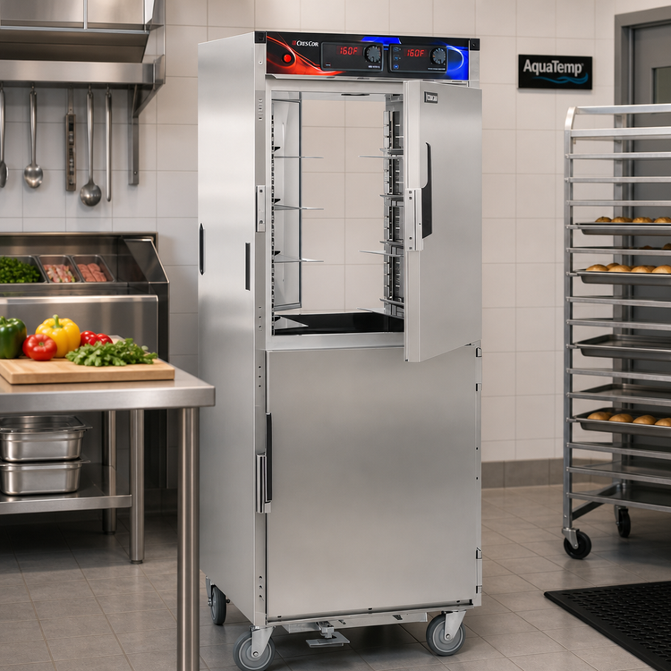 Product image #2 for Cres Cor AquaTemp Insulated Stainless Steel Mobile Heated Pass-Thru Holding Cabinet, 12 Full-Size Pan Capacity