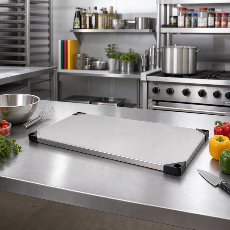 Product image #2 for Omcan Stainless Steel Solid Shelf, 36 x 24 Inches, 450 lb Capacity