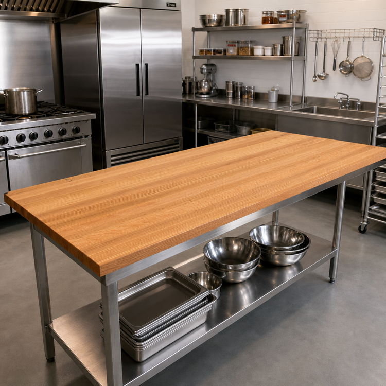 Product image #2 for John Boos Appalachian Red Oak Island Countertop, 84 x 27 x 1-1/2 Inch, Edge Grain, Penetrating Oil Finish