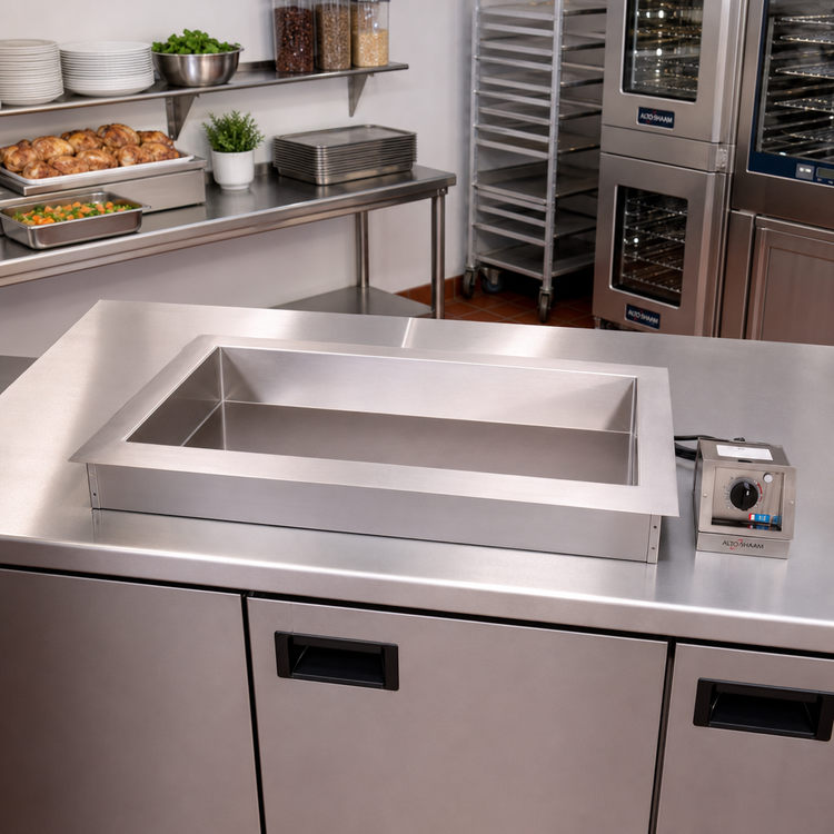 Product image #2 for Alto-Shaam Halo Heat Waterless 3 Full-Size Pan Drop-In Electric Hot Food Well with Large Flange, 6-3/8-Inch Deep Well