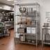 Thumbnail image #2 for Quantum 4-Shelf Wire Shelving Starter Kit, 48W x 36D x 74H, 304 Stainless Steel