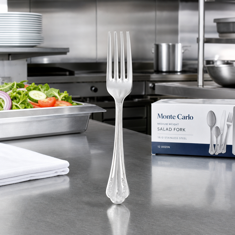 Product image #2 for Monte Carlo Medium Weight Salad Fork, 18/0 Stainless Steel, Mirror Finish
