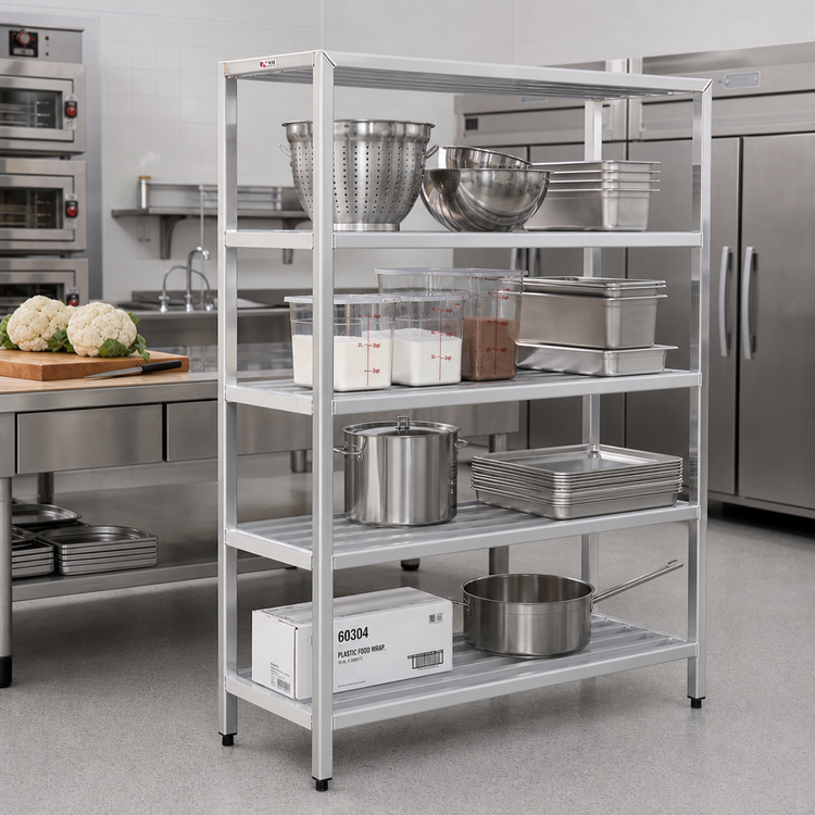 Product image #2 for New Age H.D. Series All-Welded 4-Shelf Heavy-Duty Aluminum Shelving Unit, 48W x 24D x 72H