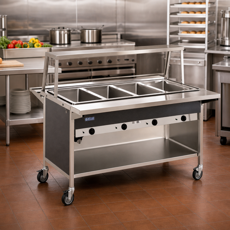 Product image #2 for Atlas Metal CAIH-2 2-Well Electric Mobile Hot Food Serving Counter