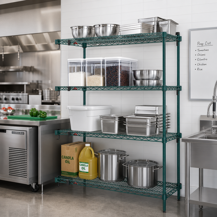 Product image #3 for Super Erecta Super Adjustable Add-On Wire Shelving Unit, 42 x 24 x 63 Inches, 4 Shelves, Metroseal 3 Epoxy-Coated