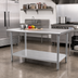 Thumbnail image #2 for Spec-Master 72-Inch x 36-Inch Flat Top Stainless Steel Work Table with Galvanized Base and Adjustable Undershelf