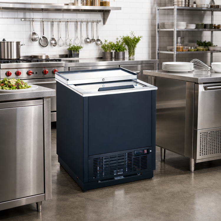 Product image #2 for Omcan 26.4-Inch Wide Glass Froster / Plate Chiller, 5.29 Cu. Ft., Bottom Mount Self-Contained Refrigeration