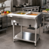Thumbnail image #2 for Advance Tabco Triumph Supreme 2-Well Electric Hot Food Table with Poly Cutting Board and Open Base