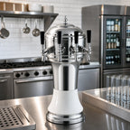 Thumbnail image #2 for Perlick Corporation 4056WH3BPC Roma Countertop Glycol-Cooled 3-Faucet Draft Beer Tower, Polished Chrome with White Ceramic Skirt
