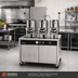 Thumbnail image #2 for Groen Electric Kettle Cabinet Assembly with Three 20-Quart Hand-Tilt Kettles