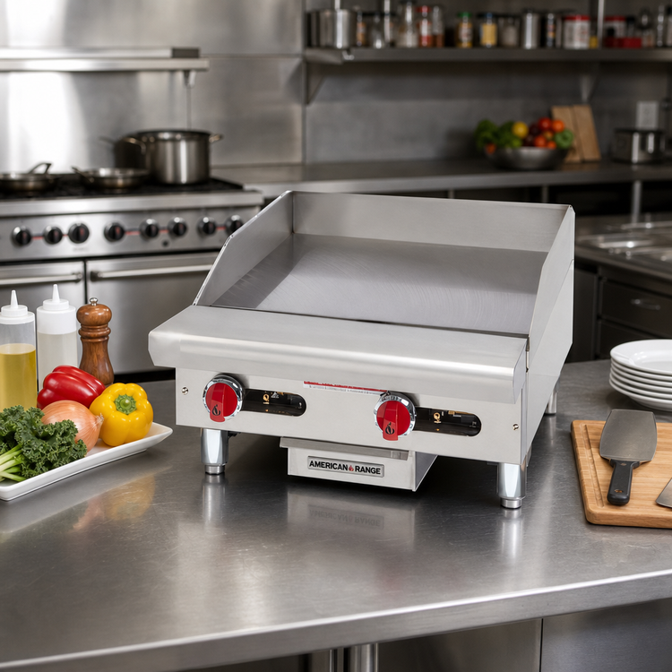 Product image #2 for American Range ARSTG-24 24-Inch Thermostatic Countertop Gas Griddle, 60,000 BTU