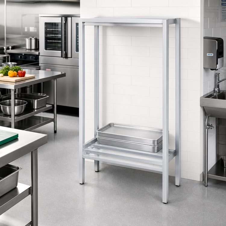 Product image #2 for Channel Manufacturing Lifetime Tough 2-Shelf Tubular Dunnage Shelving, 48 x 24 x 64 Inches, Aluminum