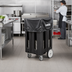 Thumbnail image #3 for Cambro 4-Column Dish Caddy Cart for 8-1/4-Inch Plates, Black with Vinyl Dust Cover