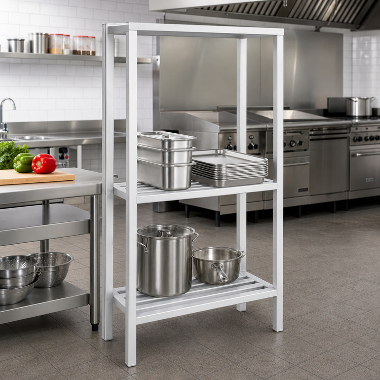 Product image #2 for All-Welded 2-Shelf Tubular Aluminum Dunnage Shelving, 36 x 20 x 64 Inches