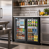 Thumbnail image #2 for KoolMore 35-Inch Two-Door Back Bar Refrigerator, 7.4 Cu. Ft., Black, Glass Swing Doors