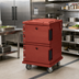 Thumbnail image #3 for Cambro Ultra Camcart Front-Loading Double-Compartment Insulated Food Pan Carrier, 16 Full-Size Pan Capacity, Brick Red