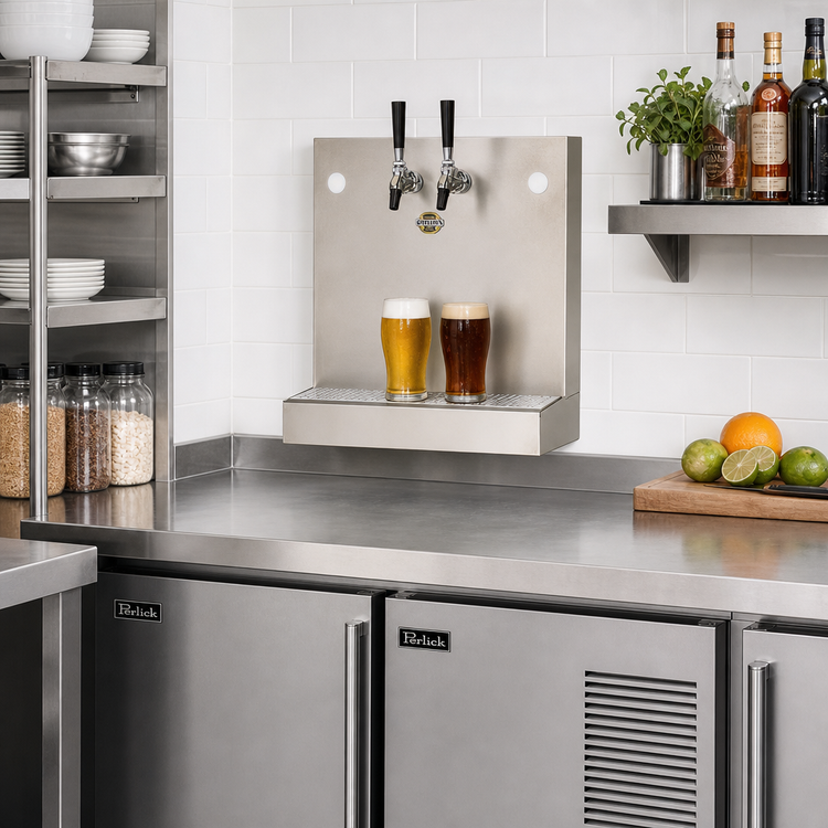 Product image #2 for Perlick Wall-Mount Air-Cooled Draft Beer Dispenser for 2 Faucets