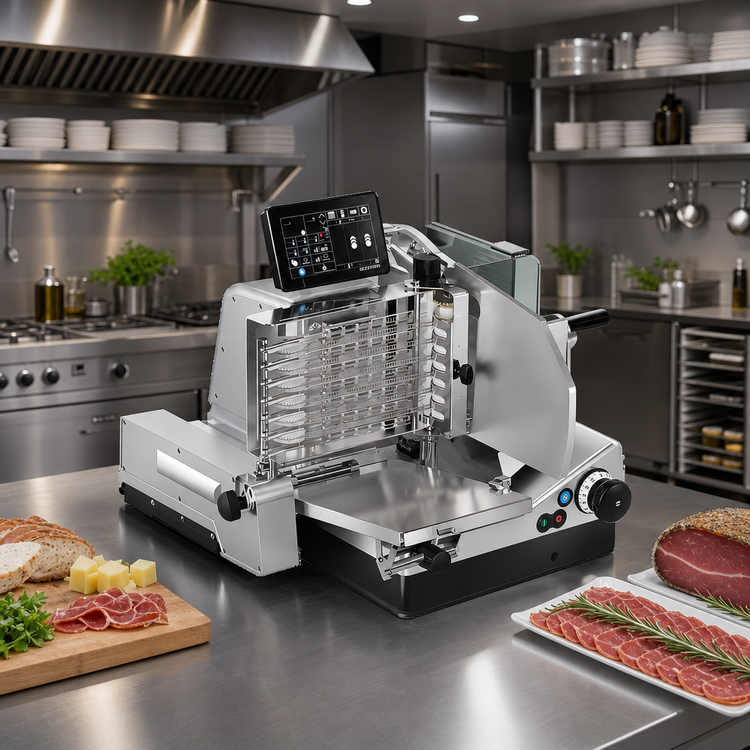 Product image #2 for Premium Class Vertical Commercial Slicer with Manual, Semi-Automatic and Fully Automatic Operation