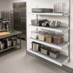 Thumbnail image #2 for Fermod Fermostock 4R31A83-E 4-Tier Polymer Shelving Add-On Unit, 83"H x 31"W x 14"D, Anodized Aluminum, Perforated, 1 Upright