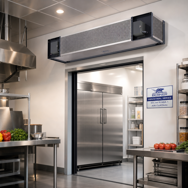 Product image #2 for Berner Industrial Series IDC14-3096A-1 96-Inch Unheated Direct Drive Air Curtain