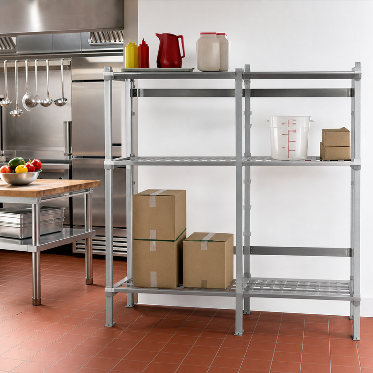 Product image #2 for New Age 27-Inch Deep x 72-Inch High Stationary Common Upright for 24-Inch Cantilever Shelving