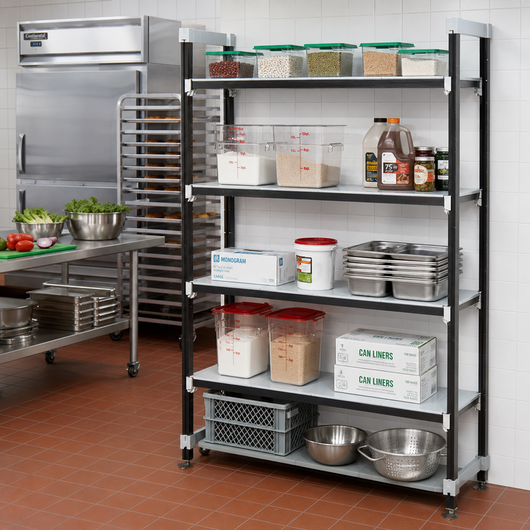 Product image #2 for Camshelving Elements XTRA High Density Top Rail Stationary Starter Unit, 24 x 48 x 81 Inches, 5-Tier