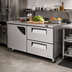 Thumbnail image #2 for Turbo Air Super Deluxe 60-Inch Two-Section Undercounter Refrigerator with 1 Solid Door and 2 Drawers