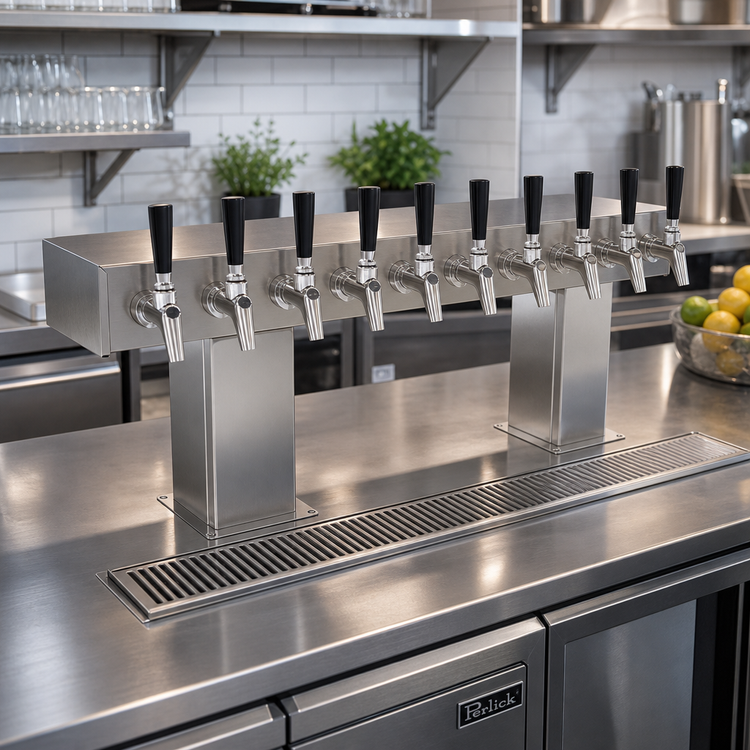 Product image #2 for Perlick 8-Faucet Air-Cooled Bridge Tee Draft Beer Tower