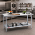 Thumbnail image #2 for Duke 48 Inch x 36 Inch Stainless Steel Top Work Table with Galvanized Undershelf and Posts