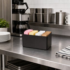 Thumbnail image #2 for American Metalcraft BSPH4 Rectangular Stainless Steel Sugar Packet Holder, PVD Black Finish Case of 48
