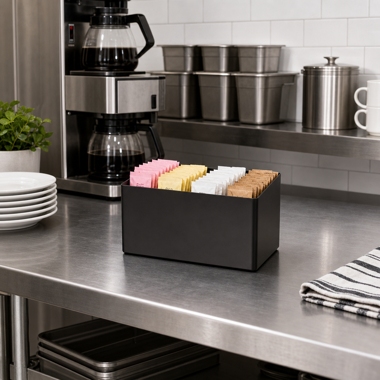 Product image #2 for Rectangular Stainless Steel Sugar Packet Holder with PVD Black Finish