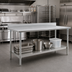 Thumbnail image #2 for Eagle Deluxe Series Stainless Steel Work Table with 4-1/2-Inch Backsplash and Adjustable Undershelf, 84 x 24 Inches