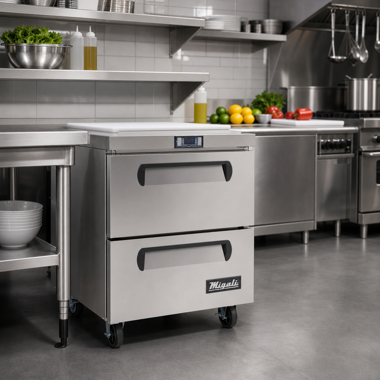 Product image #2 for Migali Competitor Series 27.5-Inch Under-Counter Worktop Refrigerator with 2 Drawers, 6.5 Cu. Ft.