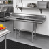 Thumbnail image #2 for Advance Tabco Special Value Series 2-Compartment Fabricated Sink with Left and Right Drainboards, 18