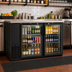 Thumbnail image #2 for BlendPort® Three-Section Reach-In Refrigerated Back Bar Cooler with Glass Doors, 90-3/8-Inch, Self-Contained