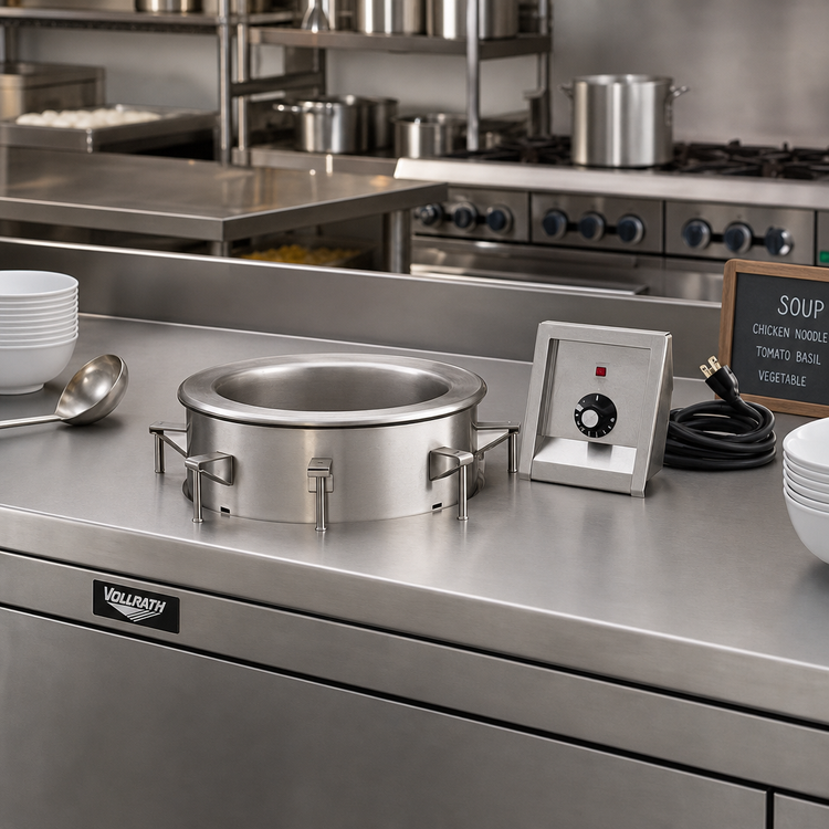 Product image #2 for Vollrath Drop-In Insulated Round Soup Well, 11 Qt, Wet Operation, Thermostatic Control