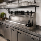 Thumbnail image #2 for Perlick Corporation 4076DN19 19-Faucet Modular Wall-Mount Glycol-Cooled Draft Beer Dispensing Tower, Stainless Steel, Bottom Exit