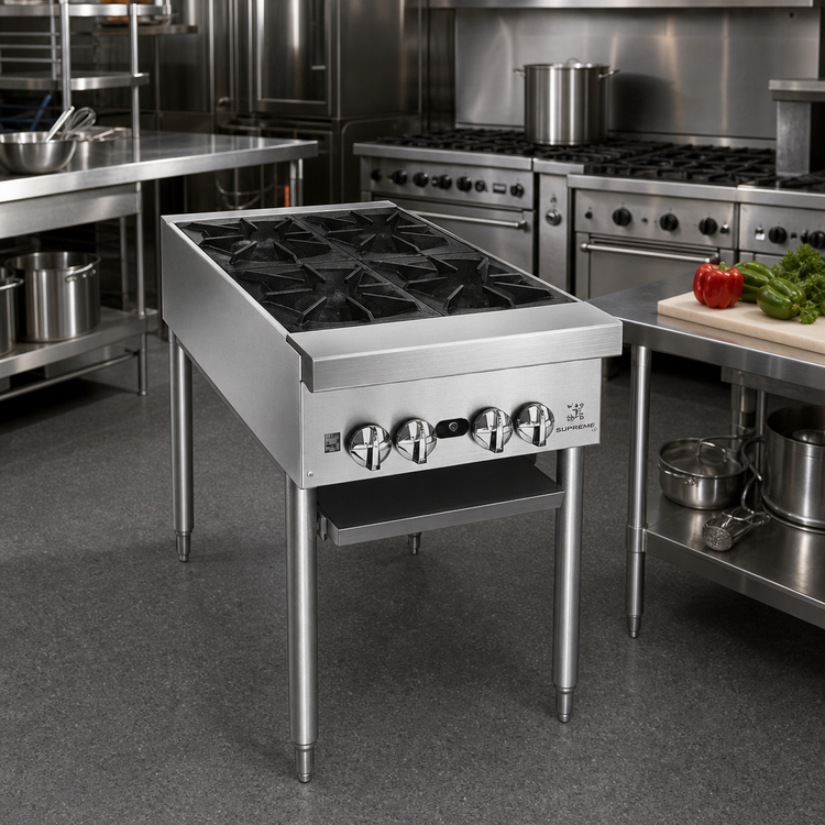 Product image #2 for Supreme 36-Inch Gas Stock Pot Stove with Two 2-Ring Burner Sections