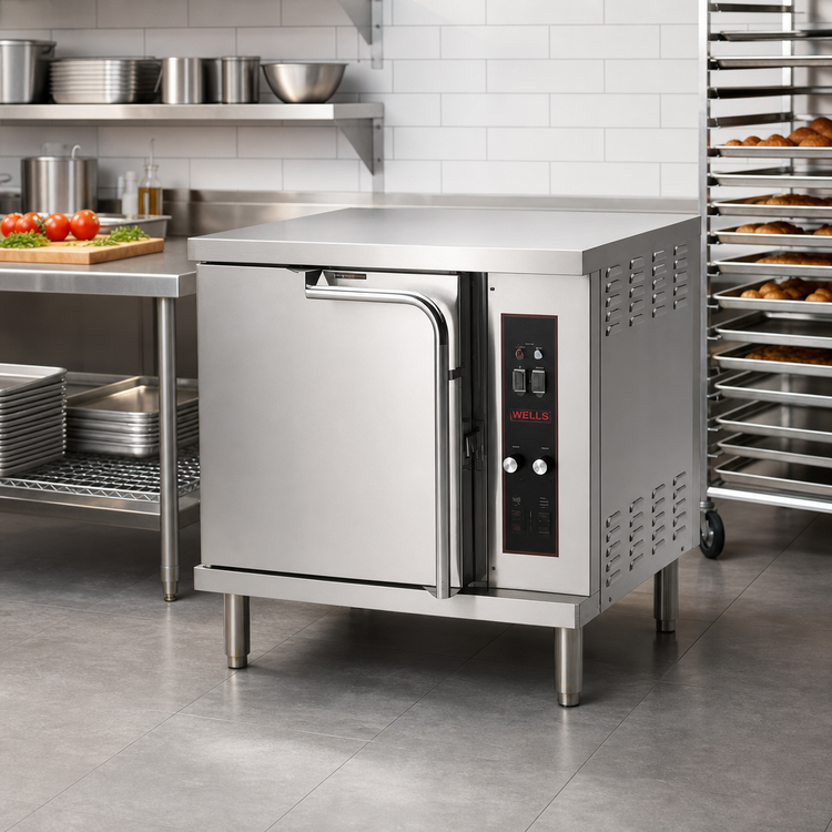 Product image #2 for Wells OC1 Half-Size Electric Commercial Convection Oven, 5-Pan Capacity, Stainless Steel, Floor Model